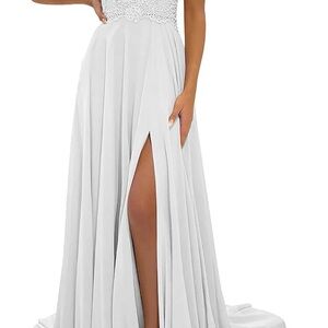 Elegant White Lace Maxi Dress